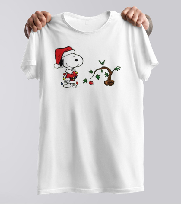 Snoopy Santa Christmas Tree Merry Christmas T-Shirt