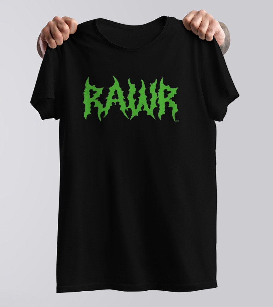 Izzzyzzzart Green Rawr Monster Font T-Shirt