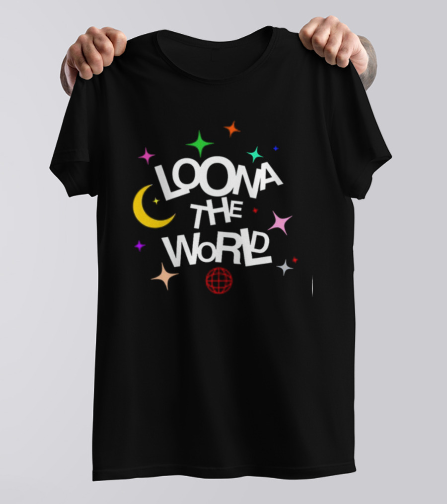 LOONA The World Stars Moon Globe T-Shirt