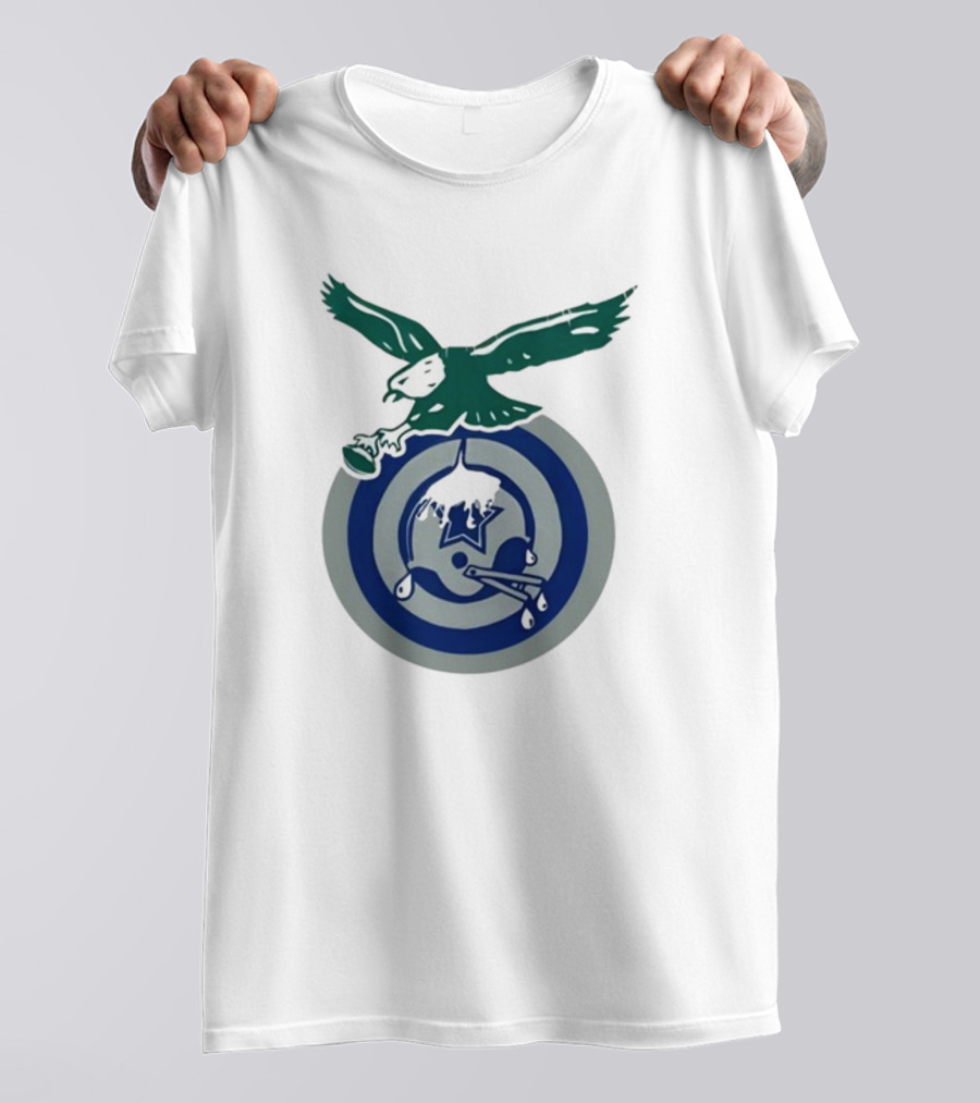 Philadelphia Eagles Bird Dropping Football On Dallas Cowboys Star T-Shirt