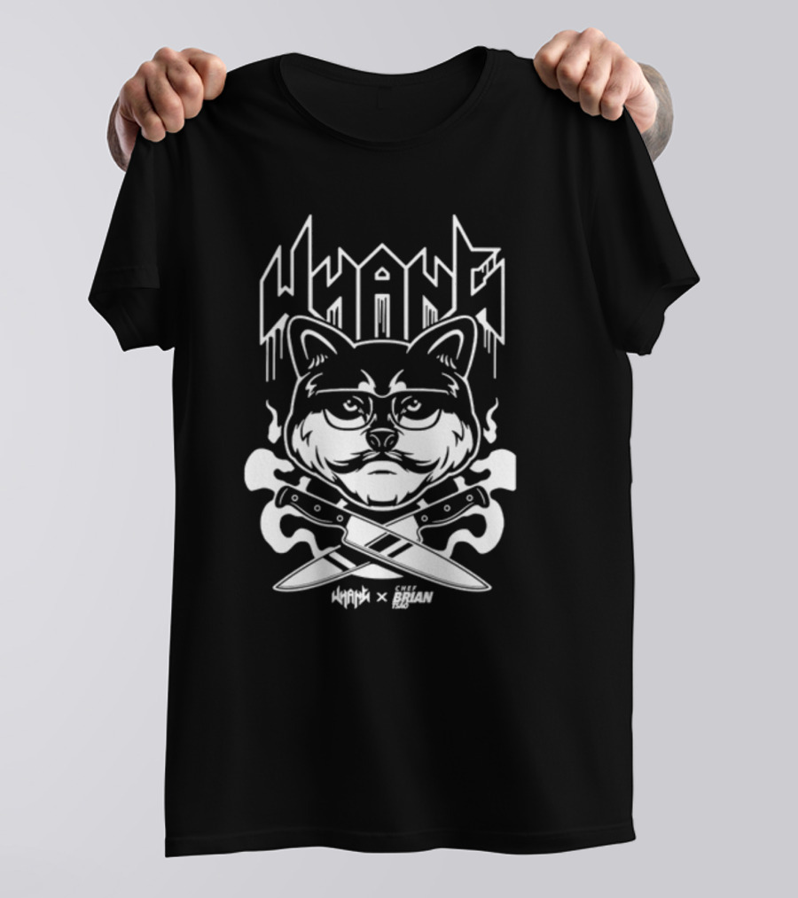 Whang X Tsao Chef Brian Cat With Crossed Knives T-Shirt