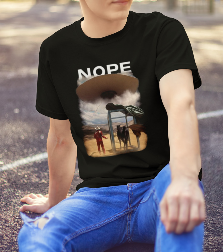 NOPE The Star Lasso Experience With UFO Above Cow And Cowboy T-Shirt