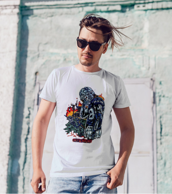 Only Scratched The Surface Retros Sports Imagery Fire Scene T-Shirt