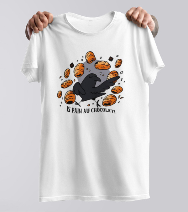 Bird Surrounded By Pain Au Chocolat Pastries T-Shirt