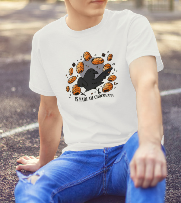 Bird Surrounded By Pain Au Chocolat Pastries T-Shirt