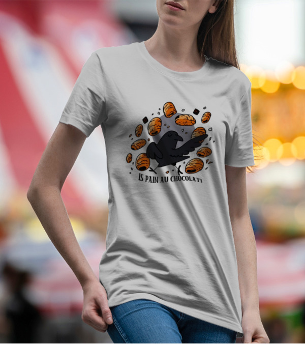 Bird Surrounded By Pain Au Chocolat Pastries T-Shirt