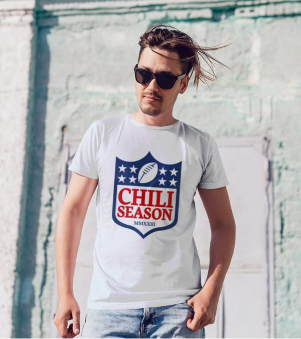 CHILI SEASON MMXXIII Football Shield Stars T-Shirt