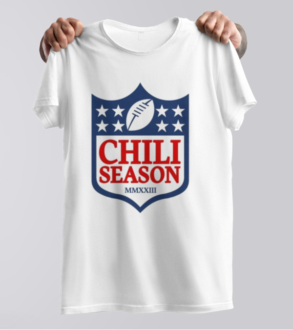 CHILI SEASON MMXXIII Football Shield Stars T-Shirt