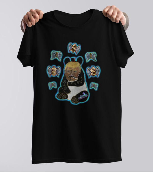 Rabidartwork Sad Panda Trump Smoking Dollar Angels T-Shirt