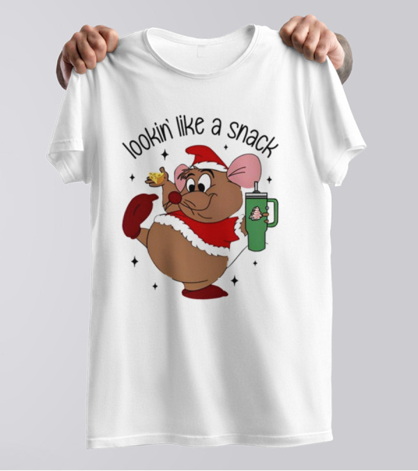 Lookin’ Like A Snack Santa Mouse Holiday Treat T-Shirt