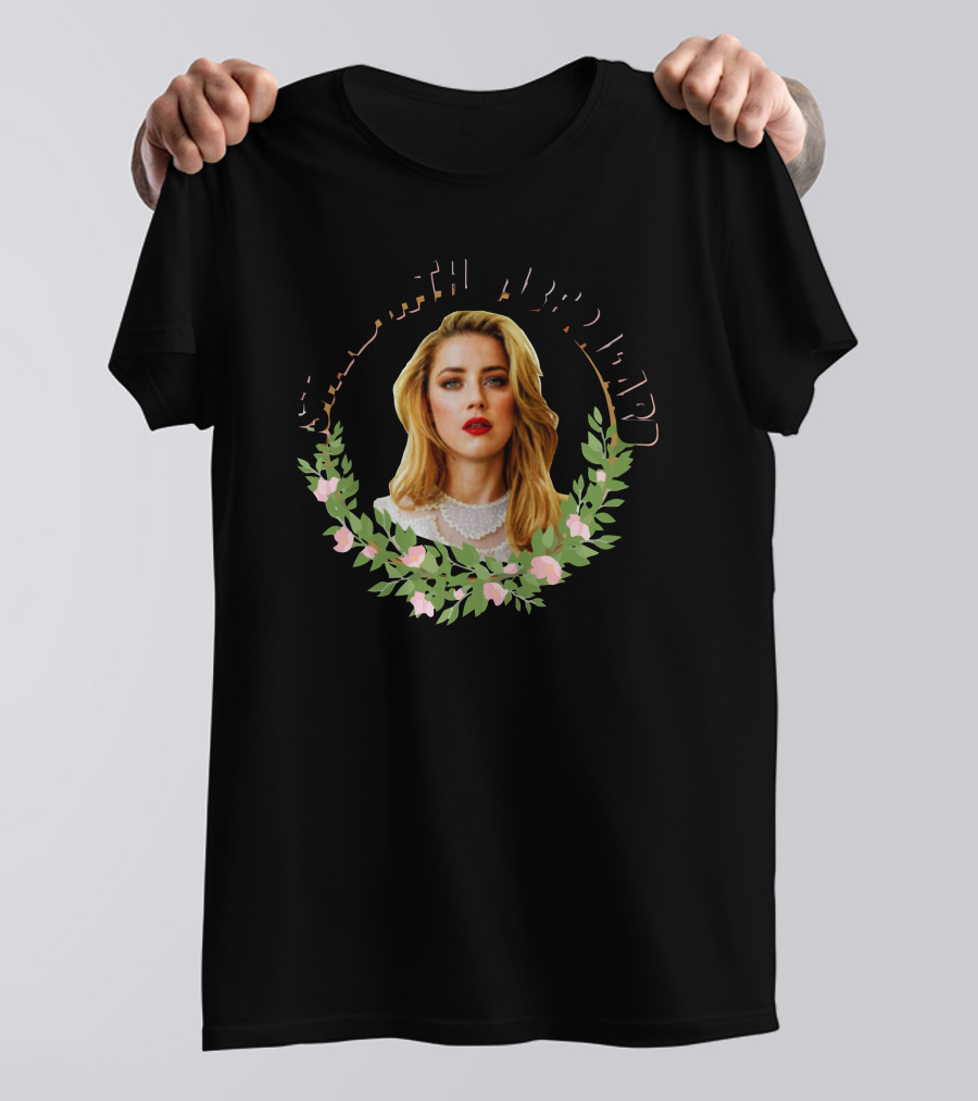 Chateau Bunny I Stand With Amber Heard Floral Wreath T-Shirt