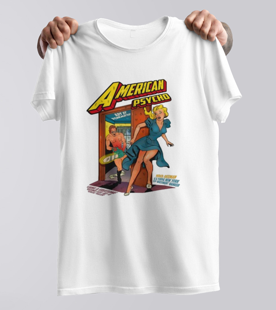 American Psycho Comic Style Chase Vintage T-Shirt