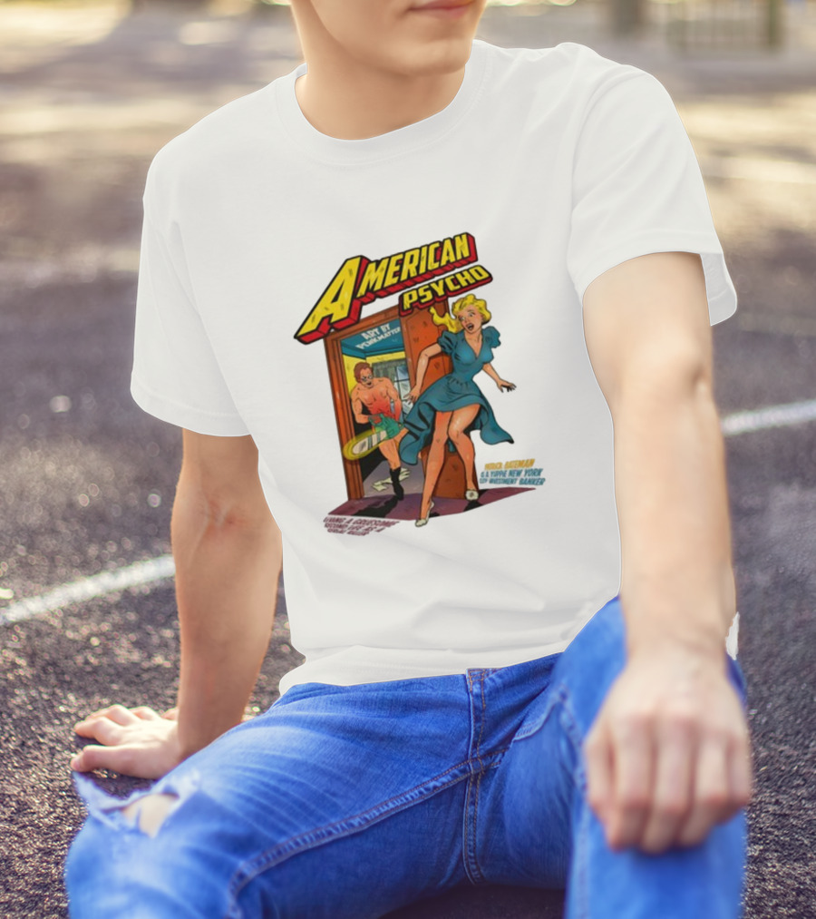 American Psycho Comic Style Chase Vintage T-Shirt