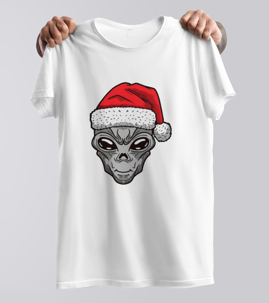 Xmas Santa Hat Alien Christmas T-Shirt