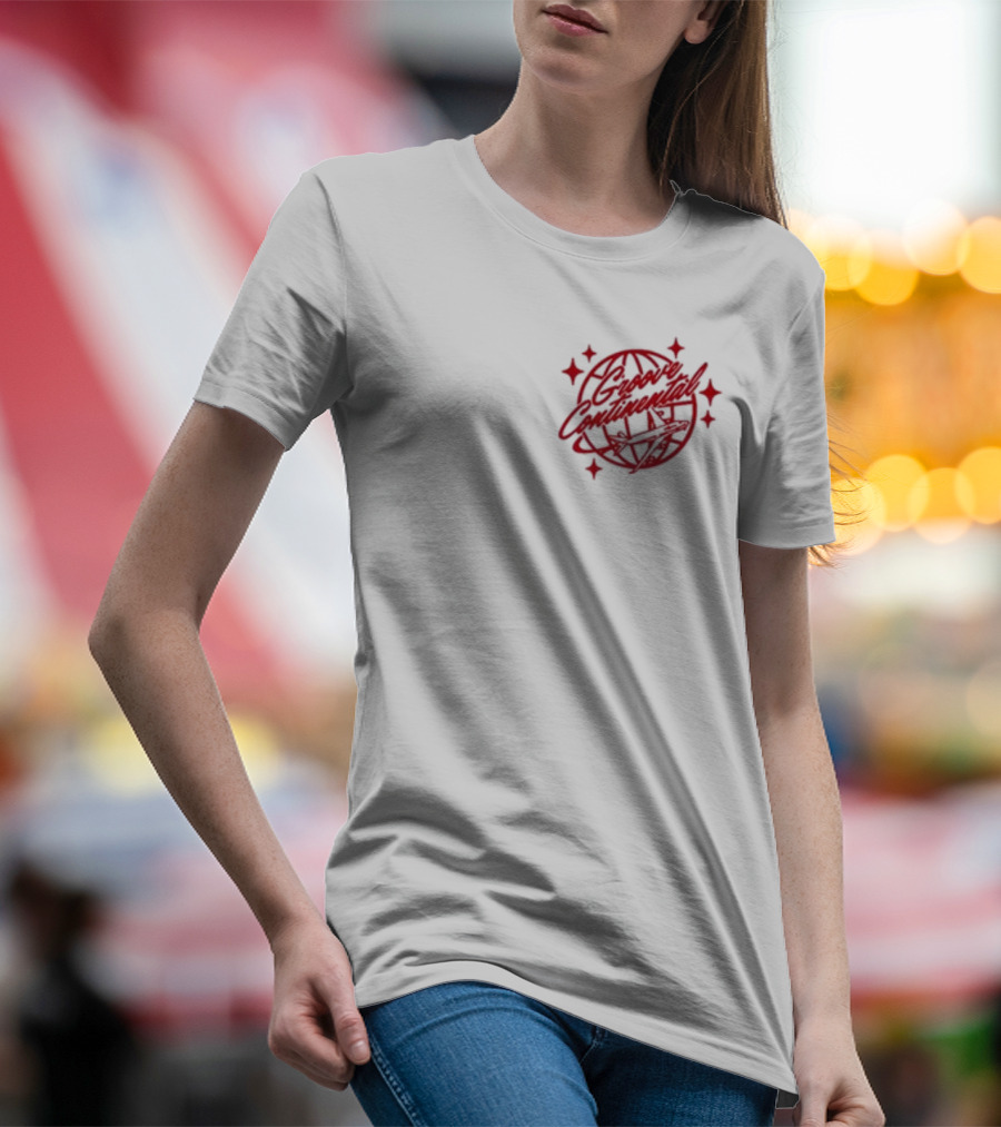 Yung Bae Groove Continental Red Globe Graphic With Stars T-Shirt