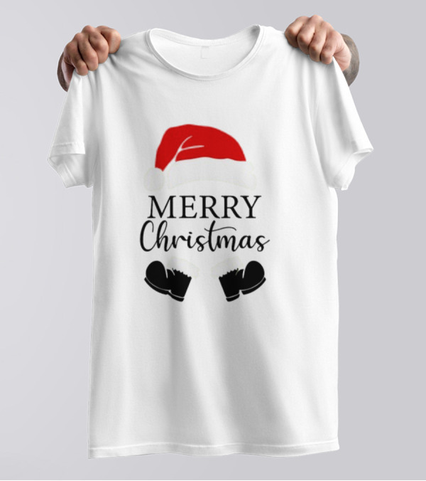 Merry Christmas Santa Hat And Boots Svg T-Shirt