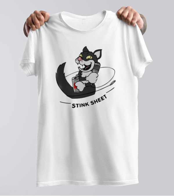 Podcast Psy Op Division Cat With Microphone And Spray Can Stink Sheet T-Shirt