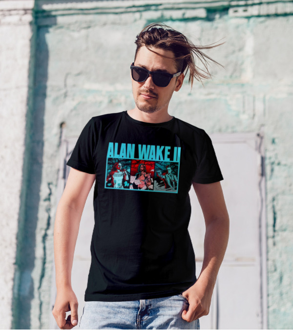 ALAN WAKE II Comic Style Three Panel T-Shirt