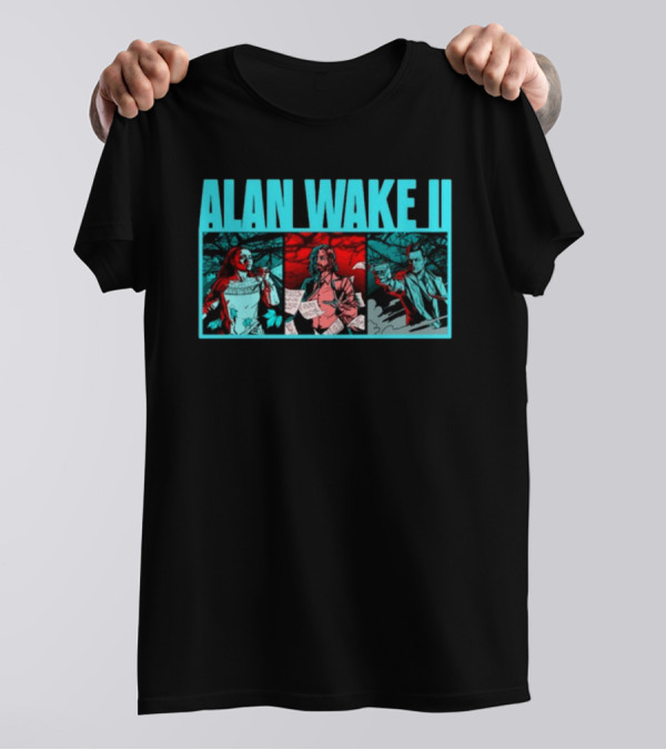 ALAN WAKE II Comic Style Three Panel T-Shirt