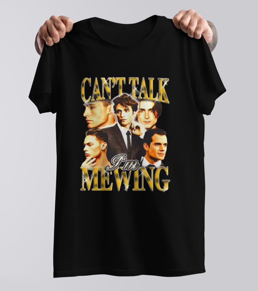 Can't Talk I'm Mewing Male Icons T-Shirt