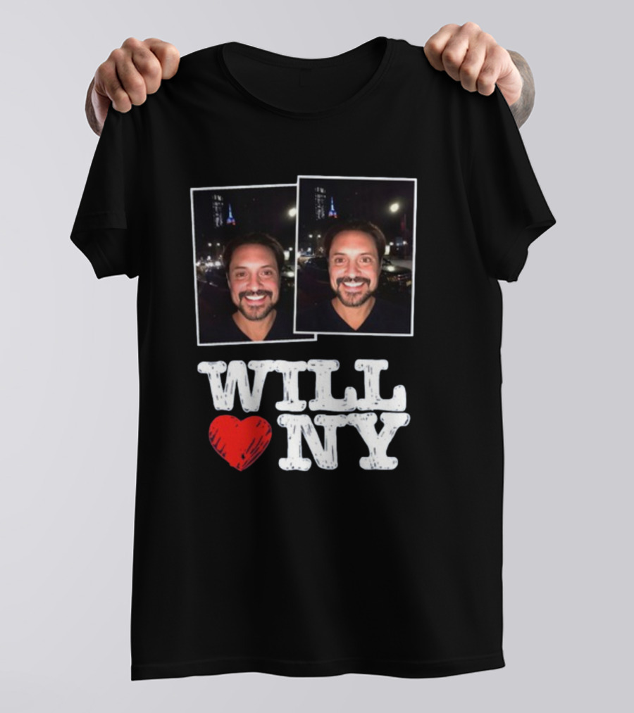 WILL ❤️ NY Two Smiling Faces Night Cityscape T-Shirt