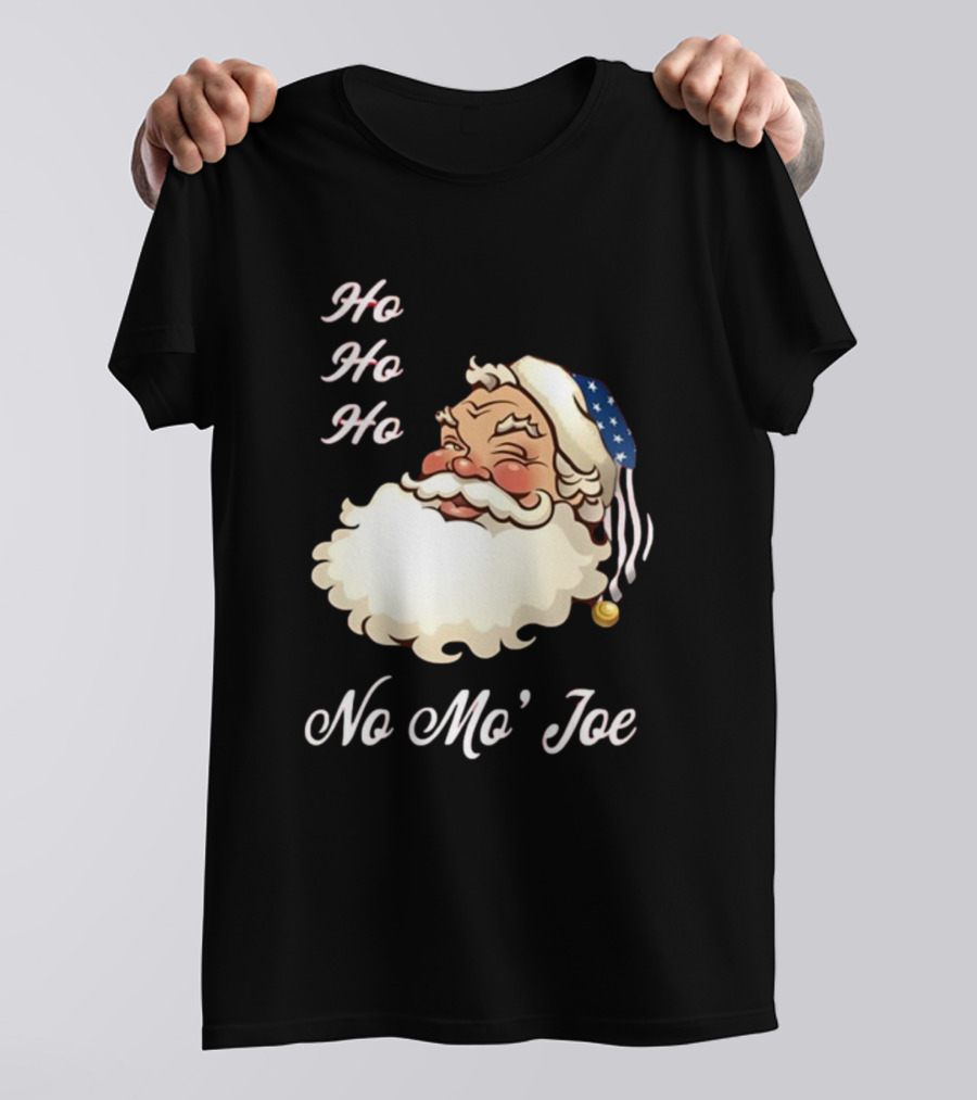 Ho Ho Ho No Mo’ Joe Patriotic Santa Hat Winking Santa T-Shirt