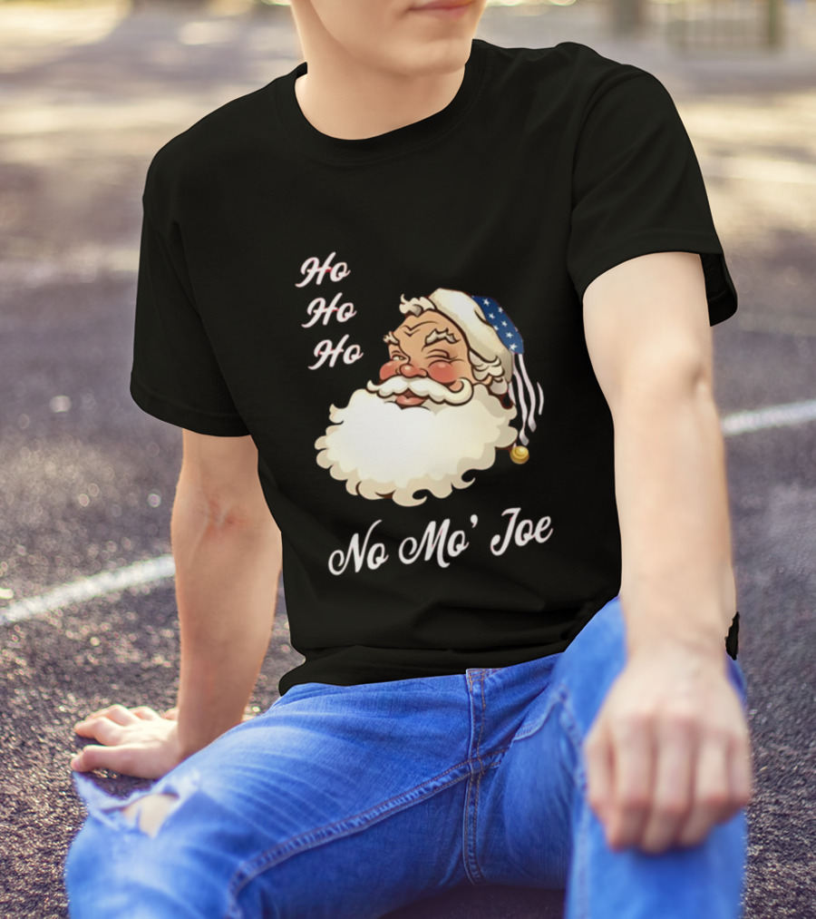 Ho Ho Ho No Mo’ Joe Patriotic Santa Hat Winking Santa T-Shirt