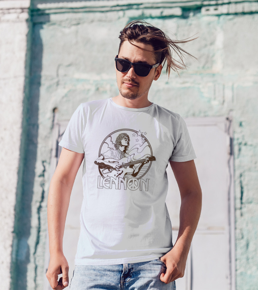 Lennon Guitar Peace Icon Stars T-Shirt