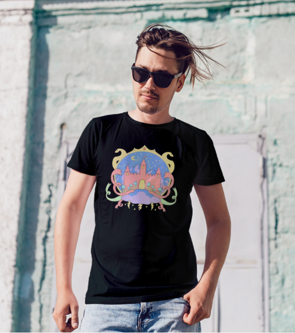 Holiday Castle Mystical Night With Serpents, Clouds, And Lightning T-Shirt