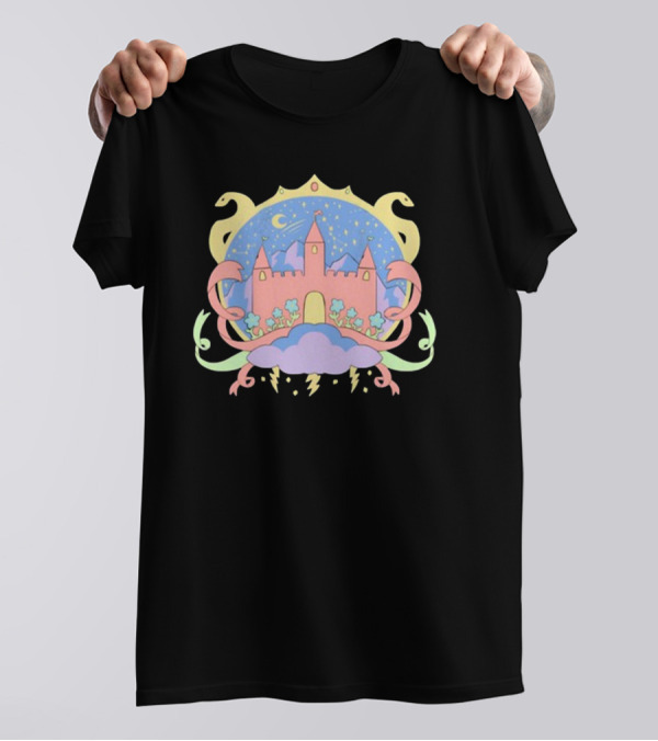 Holiday Castle Mystical Night With Serpents, Clouds, And Lightning T-Shirt