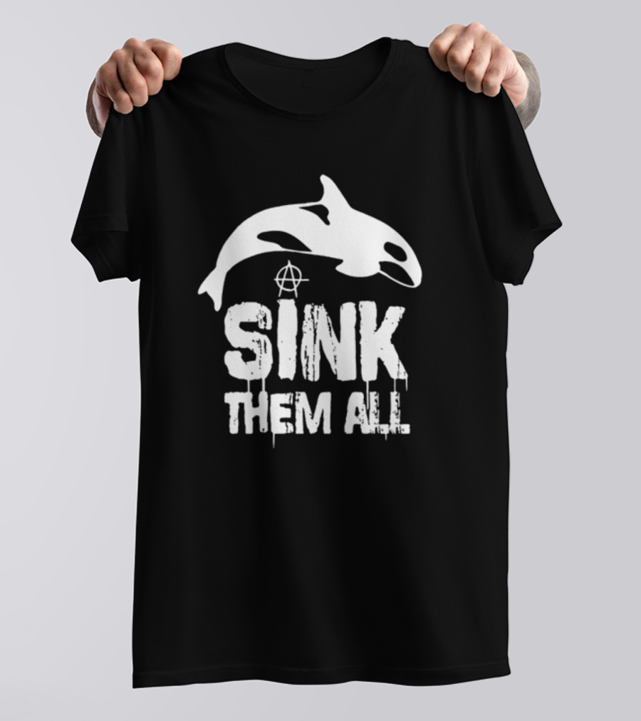 Antifascist Orca Sink Them All Anarchy T-Shirt