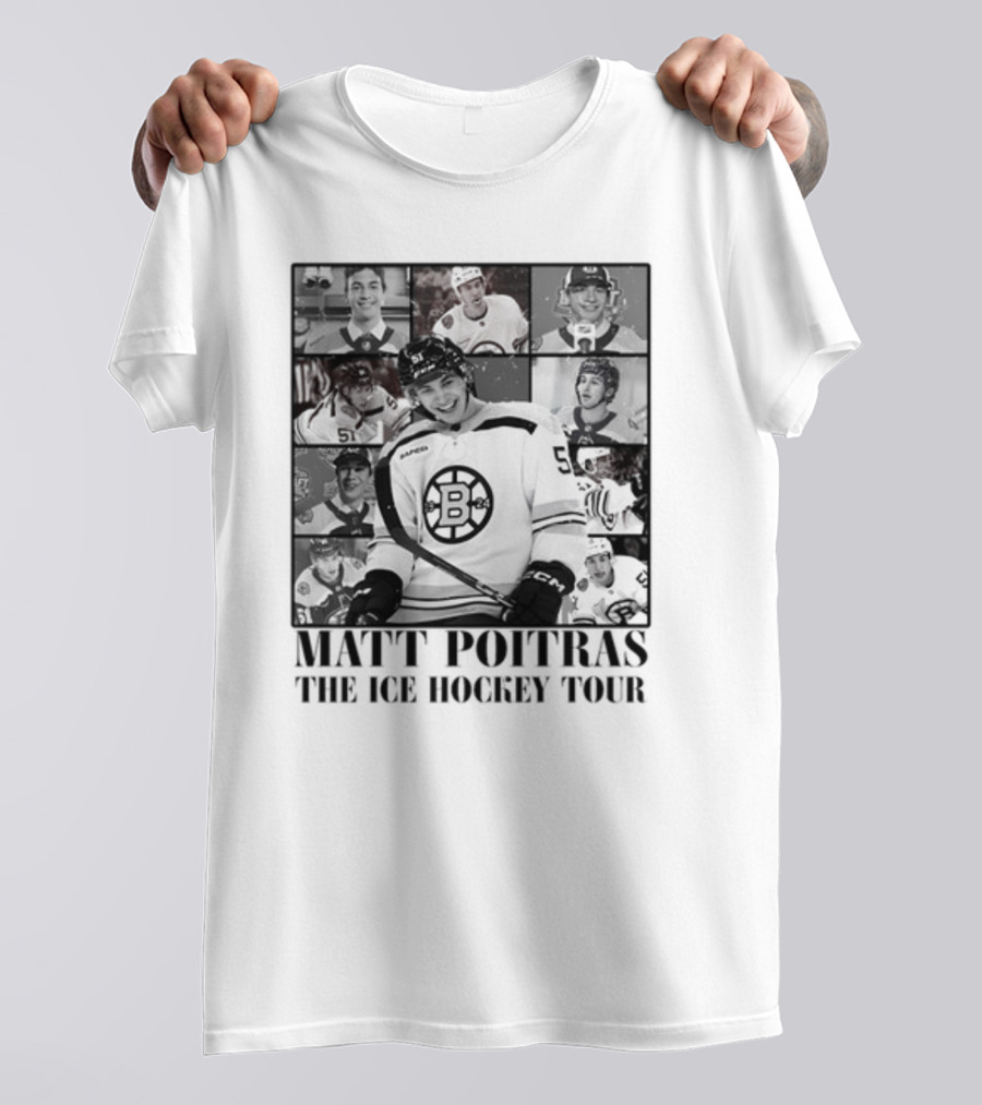 Matt Poitras The Ice Hockey Tour Bruins Player Collage T-Shirt