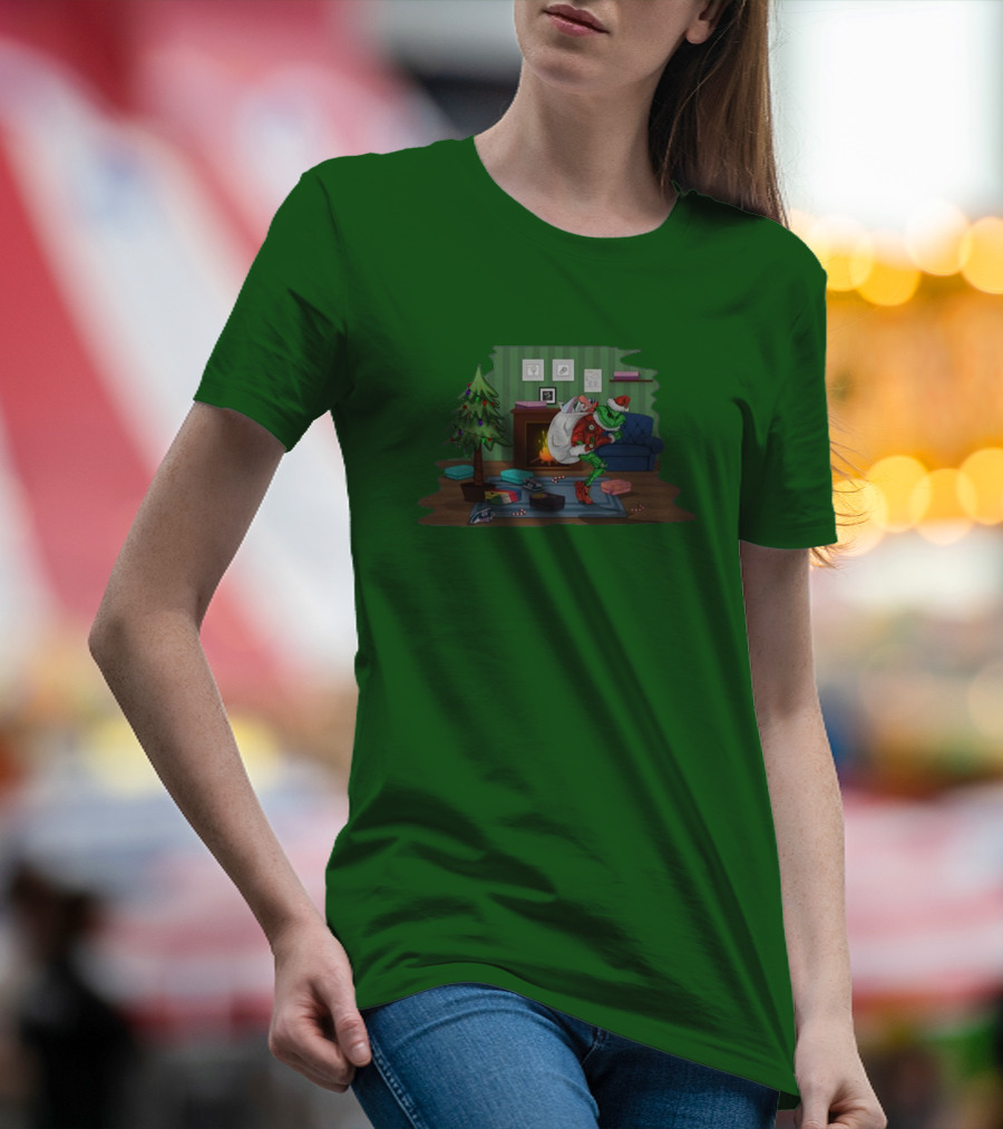 How The Grinch Stole Sneakers Stealing Colorful Boxes By Christmas Tree T-Shirt