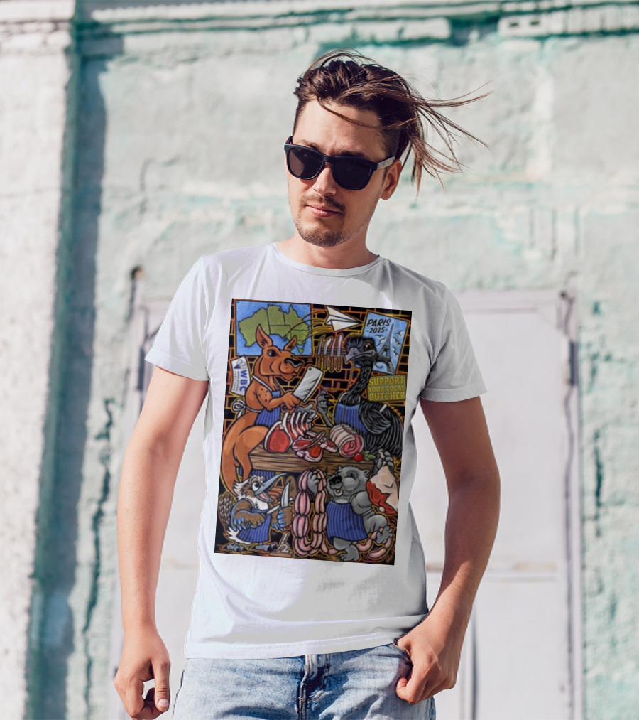 Sigh13 Paris 2025 Support Your Local Butcher WBC Wildlife Butcher Crew T-Shirt