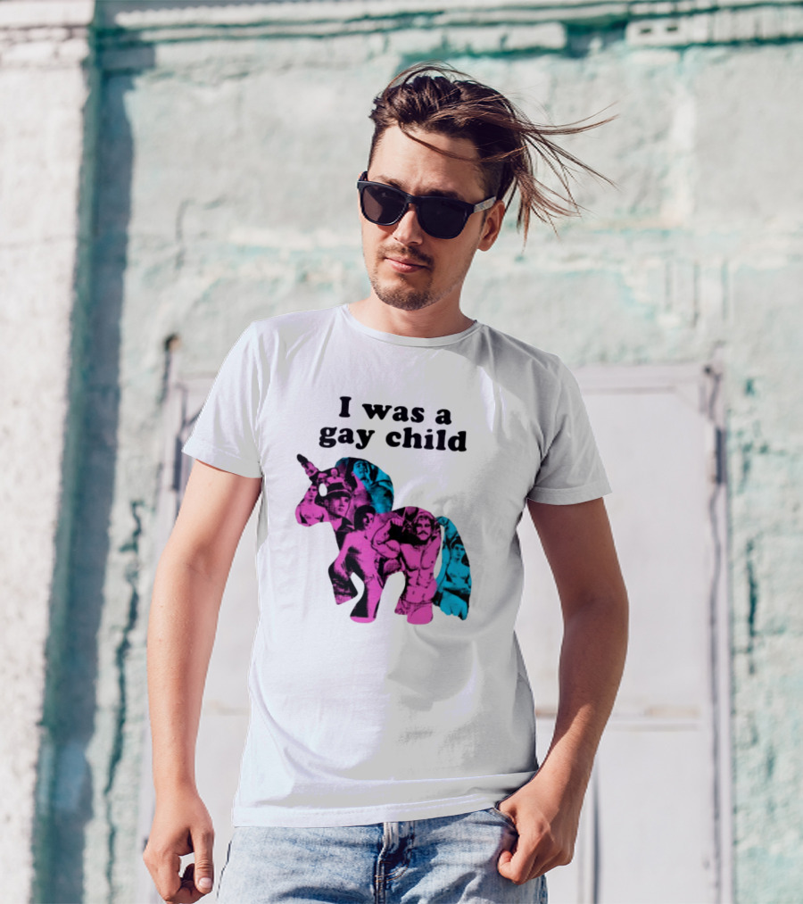 AndrewSylvesr Adrianandshane I Was A Gay Child Unicorn Collage T-Shirt
