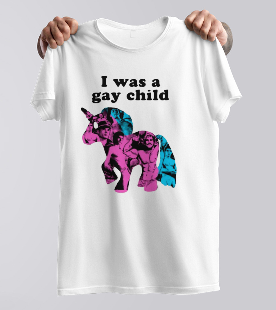 AndrewSylvesr Adrianandshane I Was A Gay Child Unicorn Collage T-Shirt