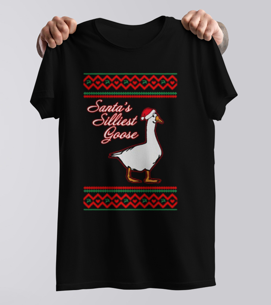 Santa's Silliest Goose Festive Holiday T-Shirt