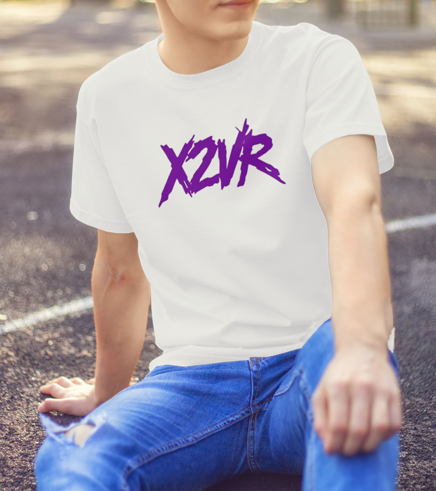 X2vr Grunge Purple Distressed Brushstroke T-Shirt