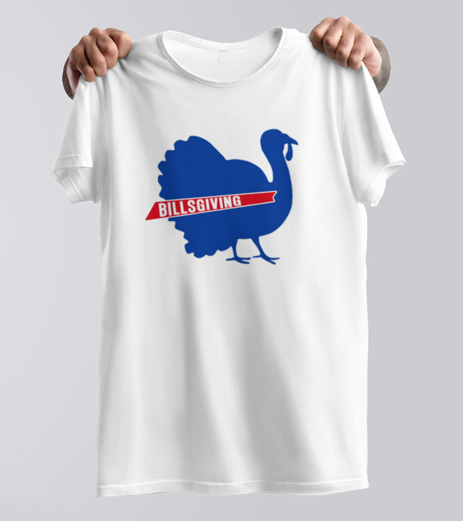 Billsgiving Turkey With Blue And Red T-Shirt