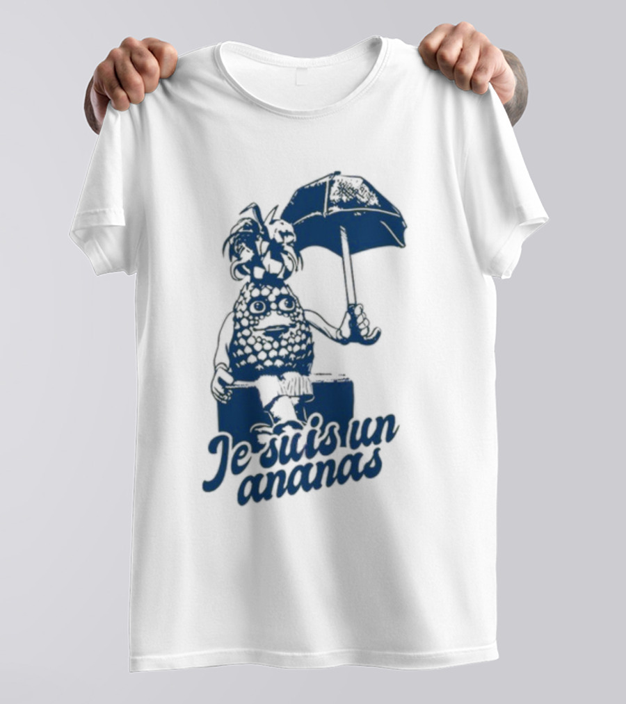 Retrokid Je Suis Un Ananas Pineapple Character With Umbrella T-Shirt