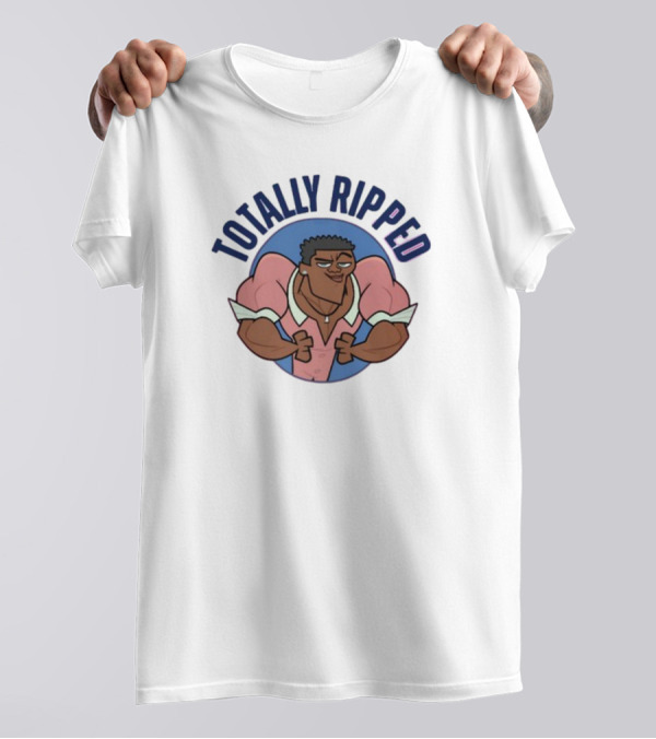 Totally Ripped Cartoon Character Flexing Muscles T-Shirt