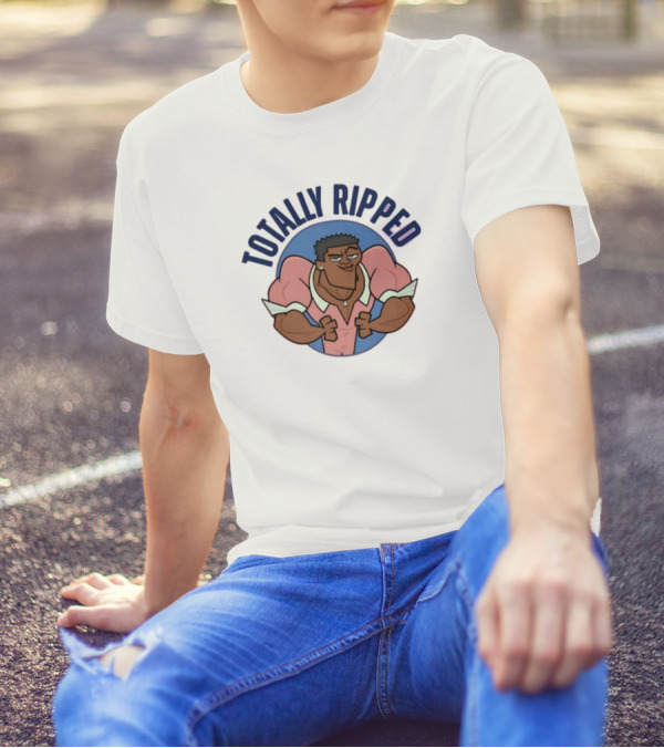 Totally Ripped Cartoon Character Flexing Muscles T-Shirt