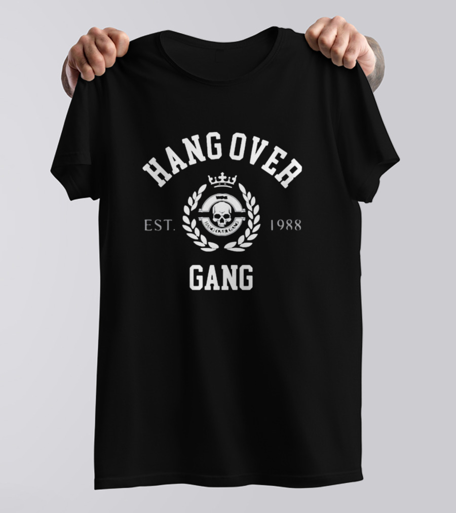 Hang Over Gang Est. 1988 Skull Crest Emblem T-Shirt