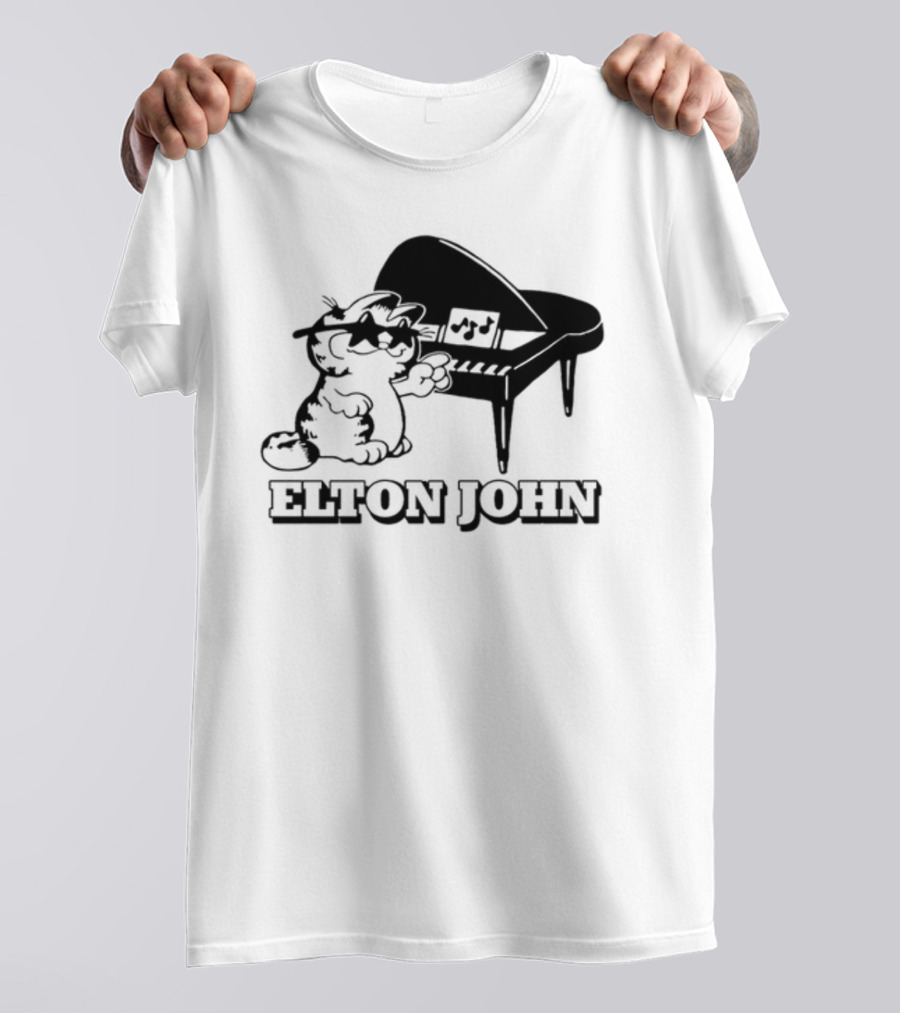Garf At The Piano With Elton John Motif T-Shirt