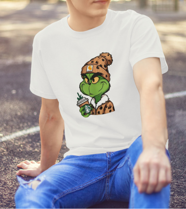 The Grinch Carhartt Beanie Starbucks Christmas T-Shirt