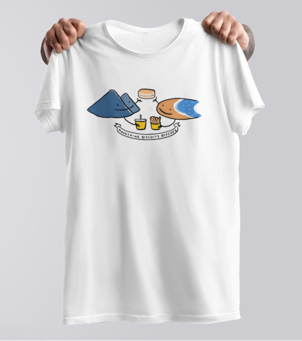 Mountains Biscuits Beaches Cute Food And Nature Image T-Shirt
