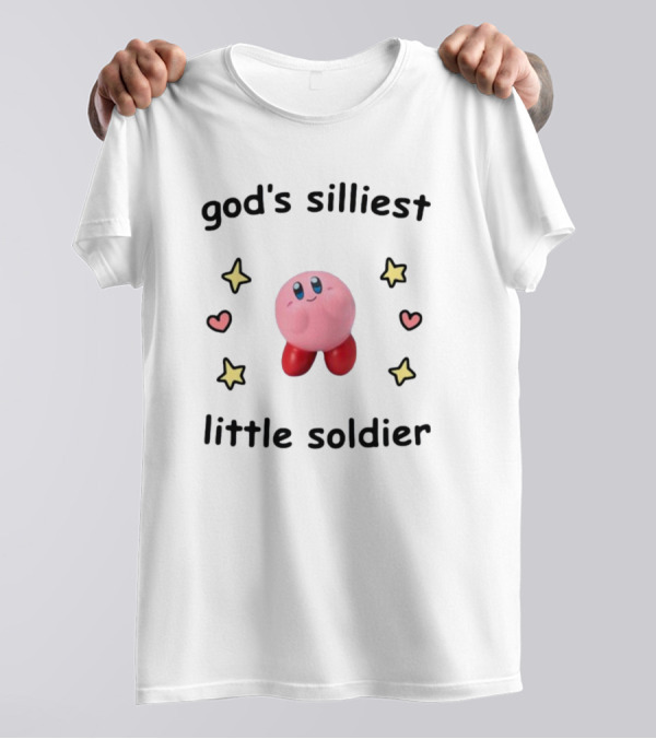 Kirby God's Silliest Little Soldier With Stars And Hearts T-Shirt