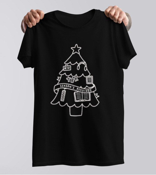 Season's Readings TBR Christmas Tree Book Stack T-Shirt