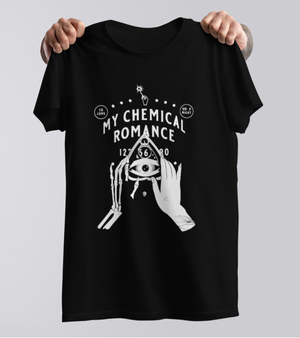 My Chemical Romance Spirit Board So Long Good Night Skeleton Hand Eye T-Shirt