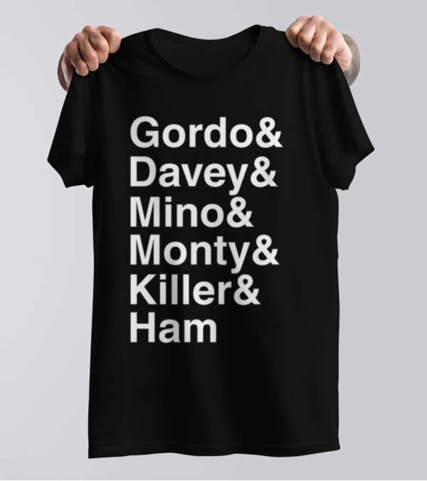 Gordo And Davey And Mino And Monty And Killer And Ham Text List T-Shirt